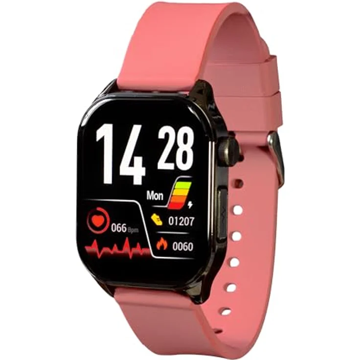 Knauermann PRO 3 (2024) Schwarz - Gesundheitsuhr Smartwatch mit Telefoniefunktion - EKG + HRV und SOS Funktion - AMOLED Display- BT Bluetooth - Schlafapnoe - Silikonband Rose, 14-24 – Bild 2