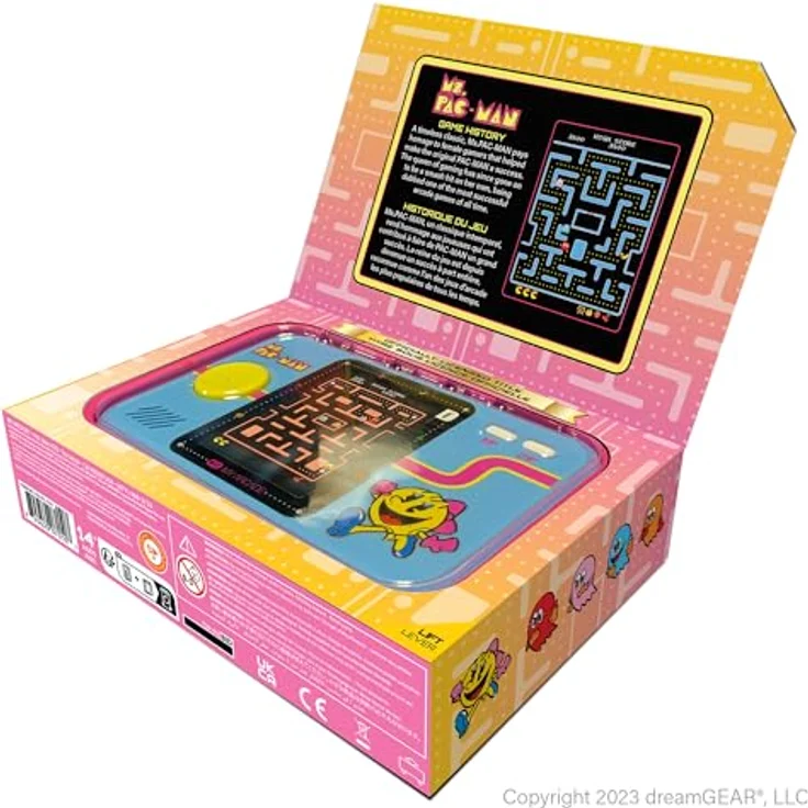 My Arcade Pocket Player Ms PacMan Portable, 2.75” Farbdisplay, ergonomisches Design, USB-C und Batteriebetrieb – Bild 7