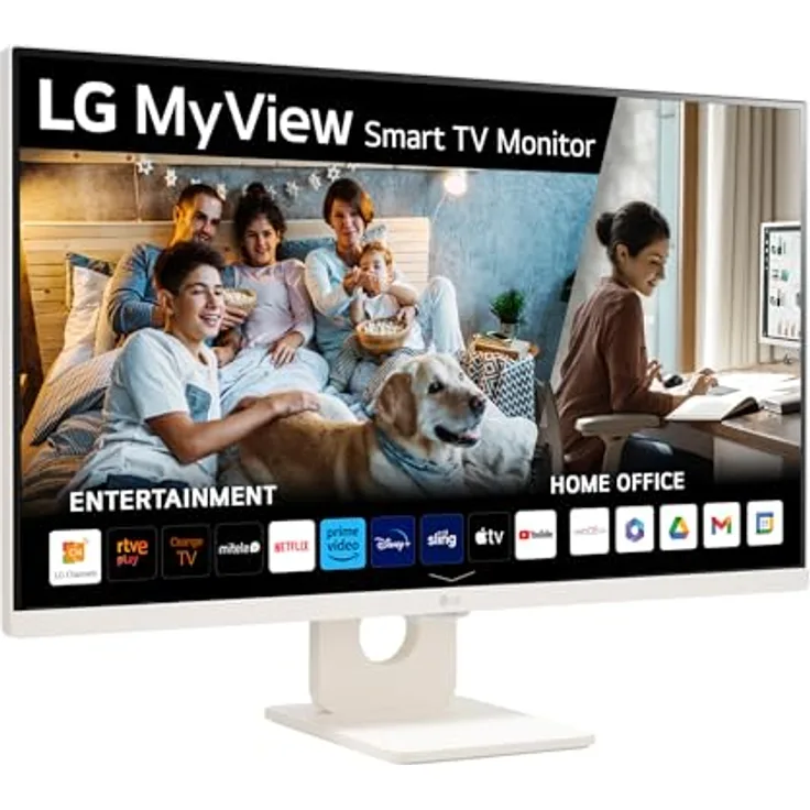 LG MyView Smart Monitor 27SR50F-W All-in-One 27 – IPS-Panel FHD Auflösung (1920 x 1080), 1 ms GtG 60 Hz, HDR 10, DCI-P3 95% (CIE1976), neigbar
