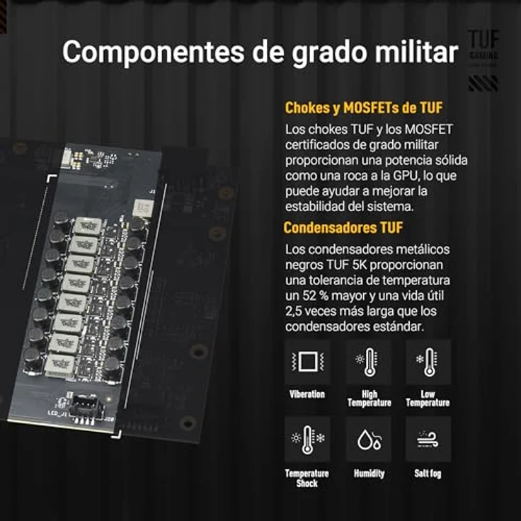 ASUS TUF Gaming GeForce RTX 5070 Ti 16GB GDDR7 OC Edition Gaming Grafikkarte, Nvidia GeForce RTX5070 Ti DLSS 4, 3,6-Slot Design, PCIe 5.0, 3x DisplayPort 2.1b, 2x HDMI 2.1b, TUF-RTX5070TI-O16G-GAMING – Bild 3