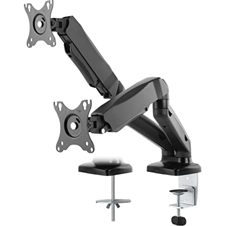 Deltaco ARM-1300, Flachbildschirm-Tischhalterung für 32 Zoll Monitore, vollbeweglich mit Gasfeder, Schwarz – Bild 1