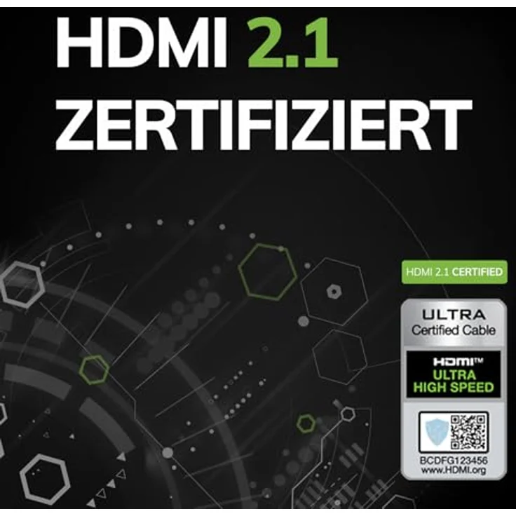 OEHLBACH Flex Evolution HDMI Kabel - Patent - Knickschutz Gewebemantel - 8K Ultra High-Speed HDMI-Kabel - 8K FUHD 60Hz 4320p - 4K 120Hz 2160p - 48Gbit-s (21:9 Cinema, 3D, Dolby Vision, Dynamic HDR 10+, VRR, eARC, UHD2) 1 m – Bild 7
