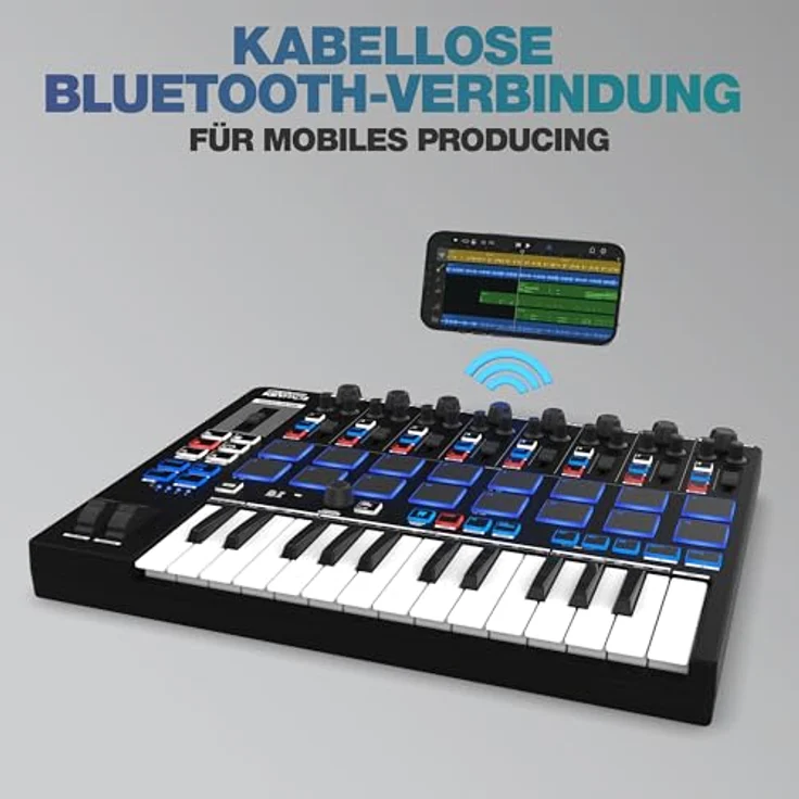 Reloop Keypad Pro, Kompakte USB-MIDI DAW-Workstation mit 4-in-1-Funktionalität, schwarz – Bild 3