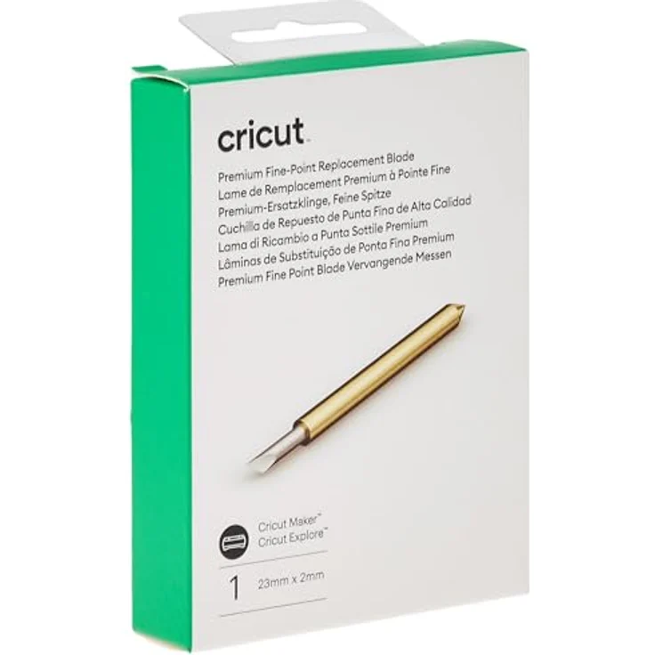 Cricut Premium Fine Point Blade, Präzisionsklinge aus hartmetallbeschichtetem Edelstahl für Cricut Maker und Explore, Gold Weiß – Bild 1
