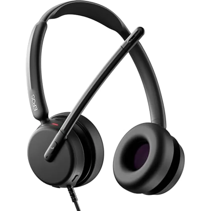 EPOS Impact 460 - Doppelseitiges On-Ear Headset mit Dual-Mikrofon, Geräuschfilterung, USB C/USB A Anschluss, Home Office, Plug-and-Play - Schwarz