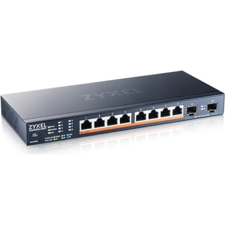 Zyxel XMG1915-10EP, 8-Port 2.5GbE, 2 SFP+, 8 x PoE++ 130W Smart Switch, hybird Mode, standalone or NebulaFlex Cloud