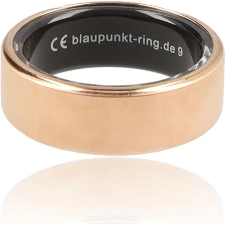Blaupunkt Smart Ring PRO | Titan Fitness- & Gesundheitsring mit IP68, Schritte, Schlaf, Puls, SpO2, HRV, 5-7 Tage Akkulaufzeit, für Android und iOS, Rosegold, Größe 14