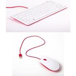 Raspberry Pi Foundation Tastatur und Maus Set, Weiß Rot