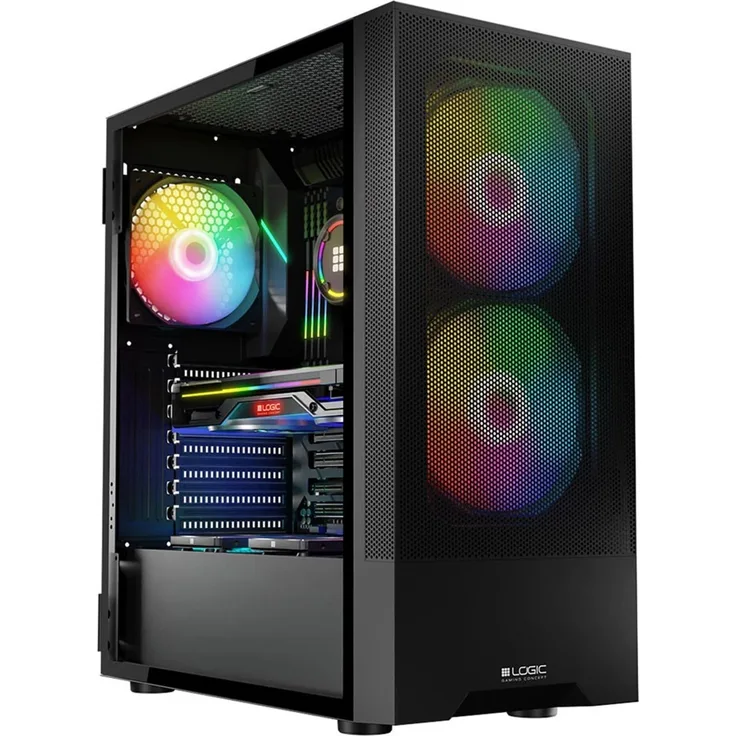 Logic ARYA ARGB MINIDI USB-3.0-Gehäuse schwarz (ATX), PC Gehäuse, Schwarz