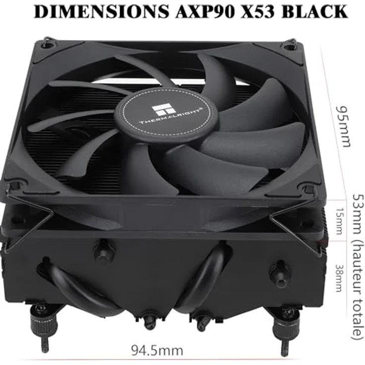 Thermalright AXP90-X53, Low Profile CPU Luftkühler, 53mm Höhe, TL-9015B PWM Lüfter, AGHP Technologie, für AMD AM4/Intel 1700/1150/1151/1155/1156/1200, schwarz – Bild 5