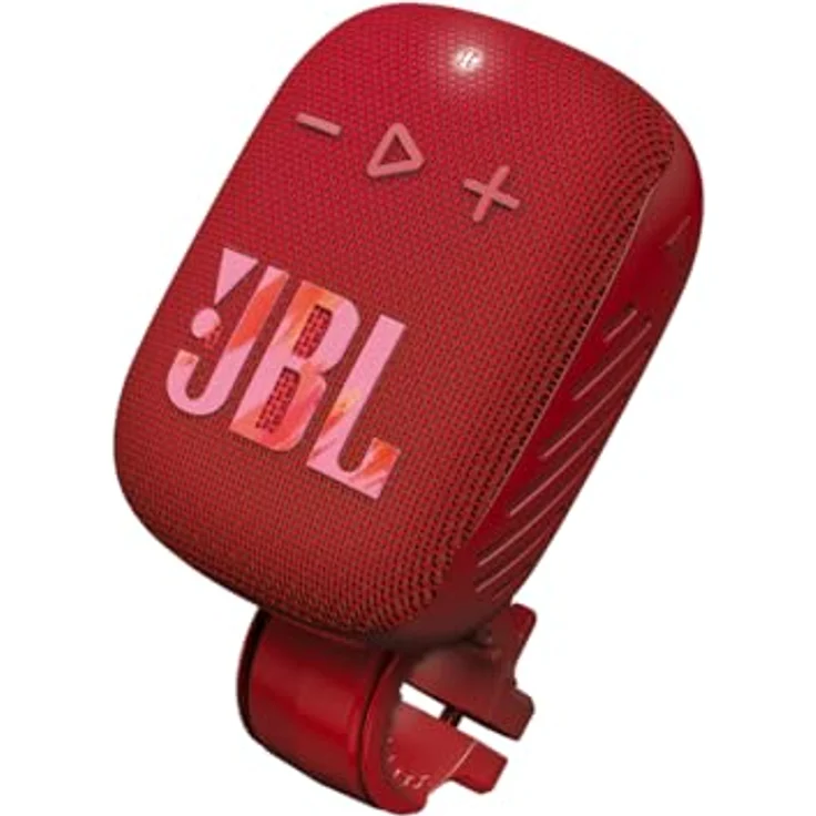 JBL Box Wind 3S Tragbarer Mini Bluetooth Lautsprecher Wasserdicht mit Clip für Sport, Fahrrad und Roller - Bass Boost - Rot – Bild 2
