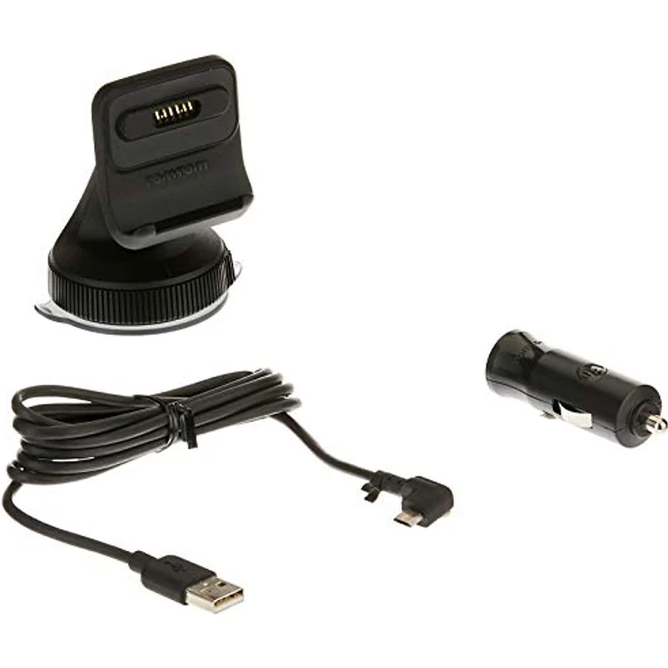 TomTom Click&Go Mount für GO/Prof 520/5200/620/6200, schwarze Windschutzscheibenhalterung mit Magnetbefestigung und USB-Autoladegerät – Bild 2