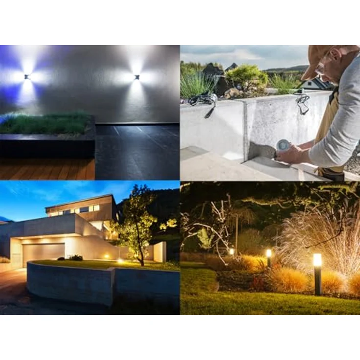 Perel Garden Lights, Gummi-Verlängerungskabel mit Stecker, 2m für einfache Gartenbeleuchtung – Bild 2