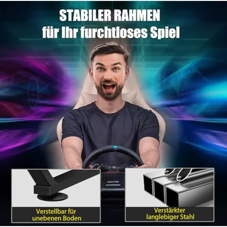 GTPLAYER Lenkradständer für Lenkrad Gaming Wheel mit neigungsverstellbarem Gestell, V1 V2 Schalthebelhalterung, kompatibel mit PS4, Xbox und PC, höhenverstellbar von 68,5 bis 80 cm – Bild 4