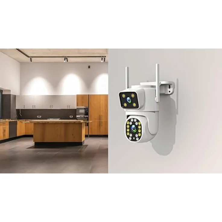 Technaxx TX-328 Dual-Lens WLAN-IP-Kamera, 2MP+2MP, Schwenk-/Neigefunktion 270°/90°, Farbnachtsicht, 2-Wege-Audio, IP65, SD-Karten-Slot (128 GB) – Bild 3