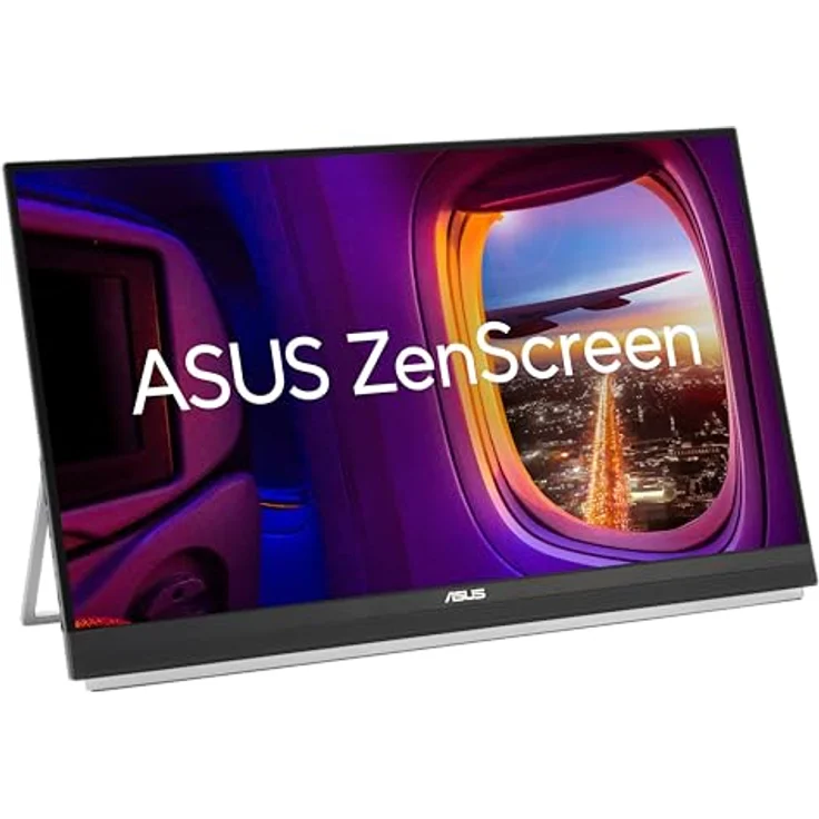 ASUS ZenScreen MB27ACF - 27 Zoll tragbarer USB Monitor - WQHD 2560x1440, USB Typ-C 70 Watt, HDMI, Autorotation, Kickstand, Adaptive-Sync - 100 Hz IPS Panel, 16:9, entspiegelt, Lautsprecher – Bild 2