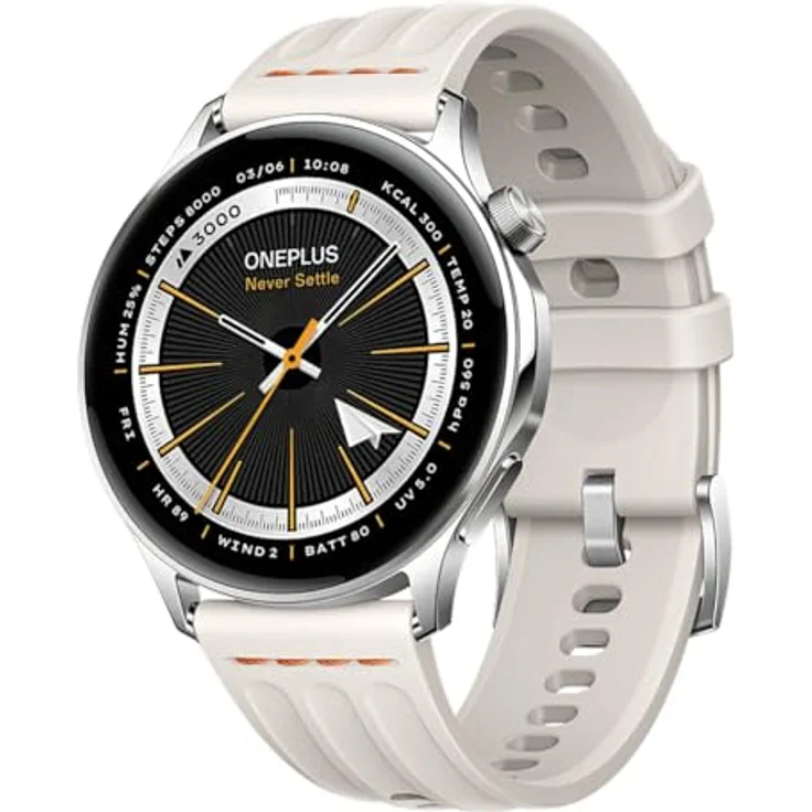 OnePlus Watch Lite 45 mm, Silber, AMOLED Display, 10 Tage Akkulaufzeit, 4 GB Speicher – Bild 1