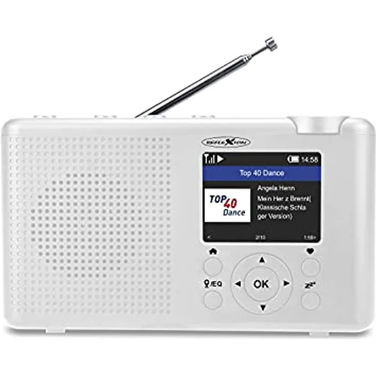Reflexion TRA-23INT Tragbares DAB- und Internetradio mit Radio und Akku(UKW, DAB, DAB+, RDS, Farbdisplay, Bluetooth, Kopfhöreranschluss) weiß