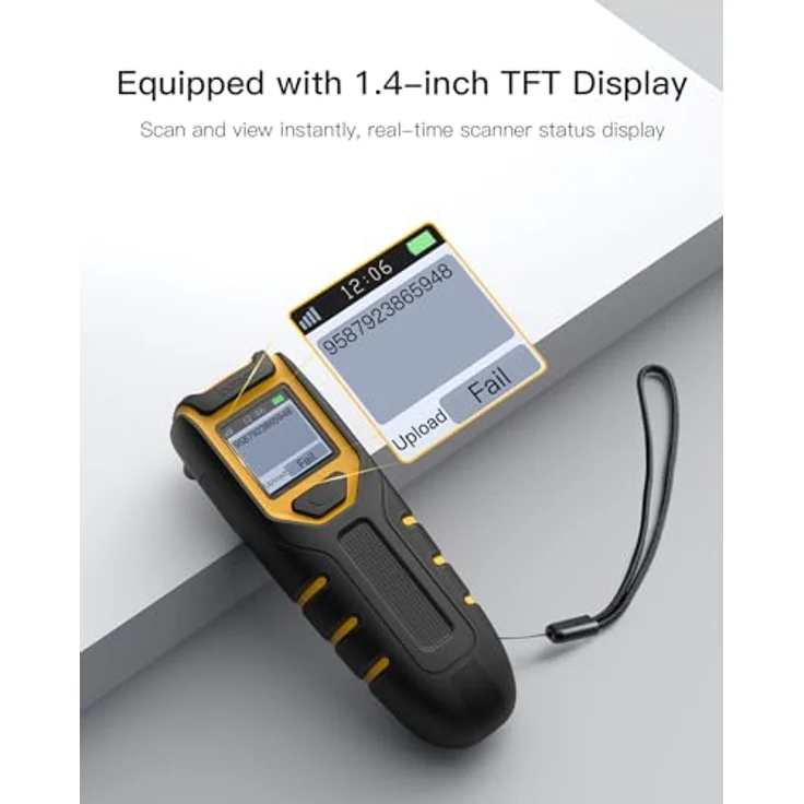 Inateck BCST-49, Kabelloser Bluetooth Barcode Scanner mit 1,4 Zoll TFT-Display, Tragbar, 2,4 GHz, App und SDK, hohe Batteriekapazität – Bild 3