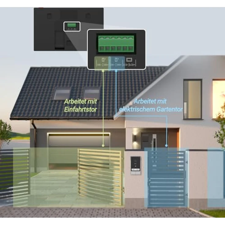 EZVIZ 2-Familien Video-Gegensprechanlage, 7” Touch Monitor mit 2K Auflösung, KI-gestützte Erkennung, schwarz/silber – Bild 4