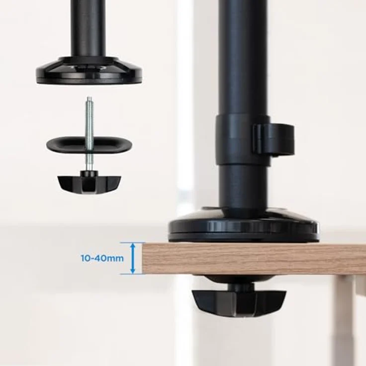 Tooq Technology TQPM0002, Tischhalterung für Monitor 17"-32" mit VESA 75x75 und 100x100, Schwarz – Bild 7