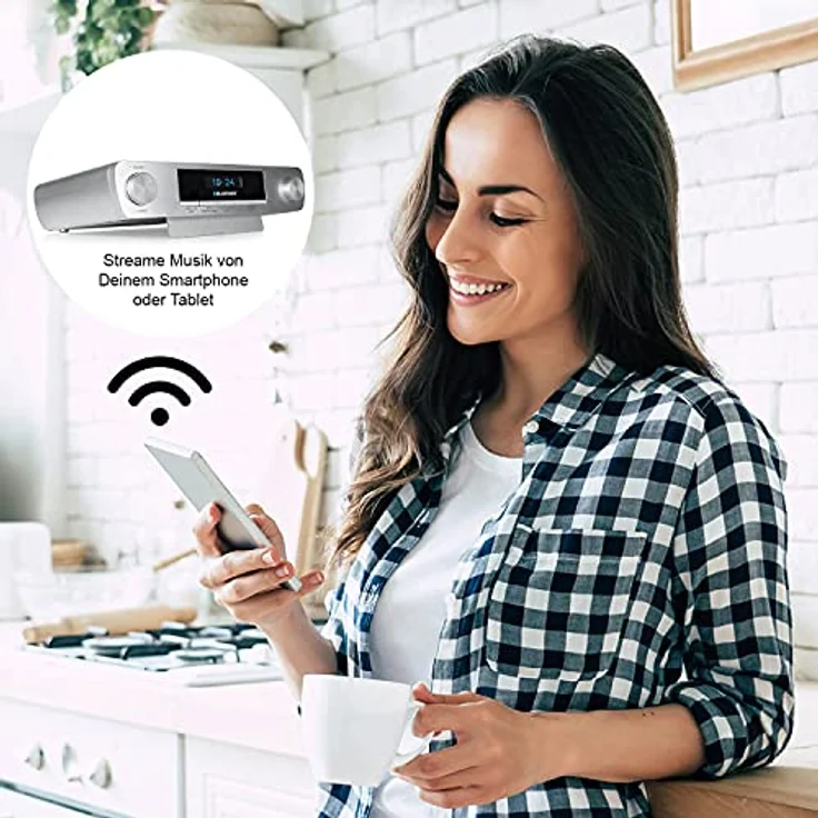 Blaupunkt KRD 30, Bluetooth Küchenradio mit DAB+, UKW PLL, Multidisplay, Senderspeicher, Unterbau Digitalradio mit Uhr, LED Licht, 2 Back Timer, Werkstatt Unterschrank Radio, Silber – Bild 5