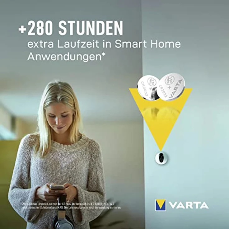 VARTA CR2032 Lithium Knopfzellen 3V Batterie in Original Blisterverpackung, 10er Pack – Bild 4