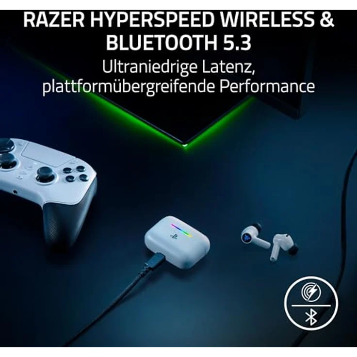 RAZER Hammerhead V3 X, In-ear Wireless Gaming Earbuds mit Bluetooth für PS5, weiß – Bild 2