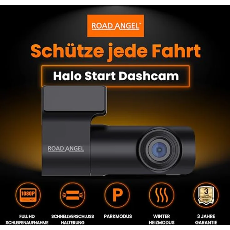 Road Angel Dashcam Halo Start 1080p, Dashcam mit WLAN, G-Sensor, Parkmodus und eingebautem Display – Bild 2