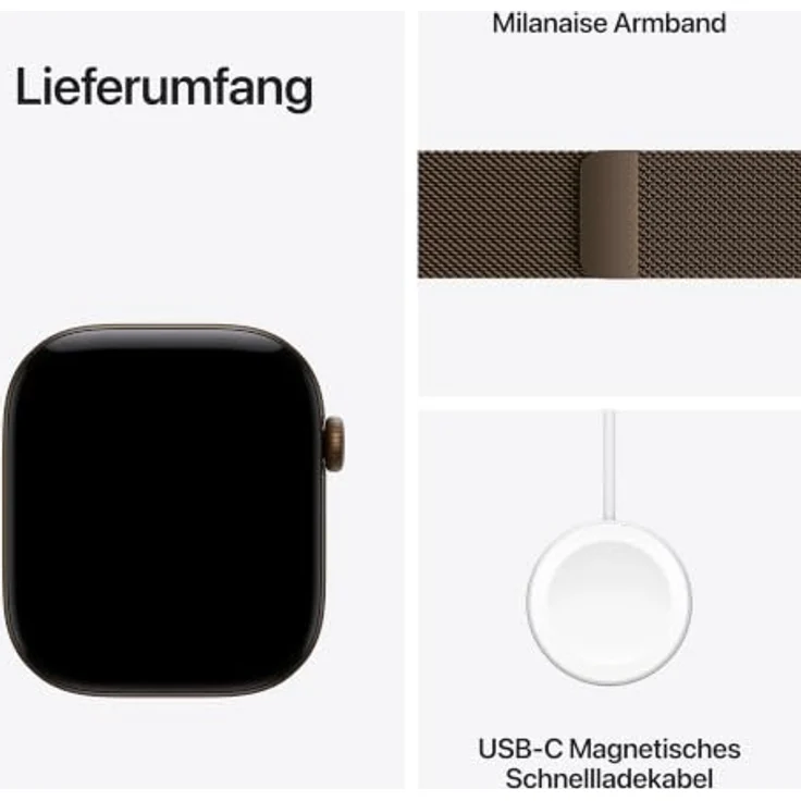 Apple Watch Series 12, 46mm Smartwatch mit dunkelbronze Aluminiumgehäuse, leistungsstarkem Gesundheits-Tracker und Milanaise Armband M/L – Bild 7