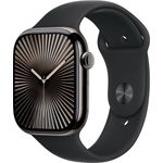 Apple Watch Series 10, 46 mm, GPS + Cellular, Titangehäuse Schiefer, Sportarmband Schwarz, M/L
