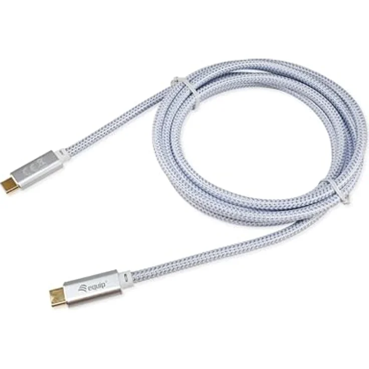 Equip 128360 USB 3.2 Gen 2 C-auf-C-Kabel, 3,0m, 10 Gbps, PD100W, 4K/60Hz, Weiß – Bild 1