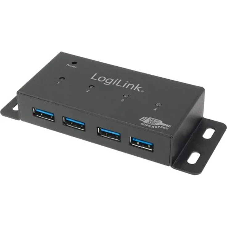 LogiLink UA0149 USB 3.0 HUB 4-port, metal, incl. power Display – Bild 2