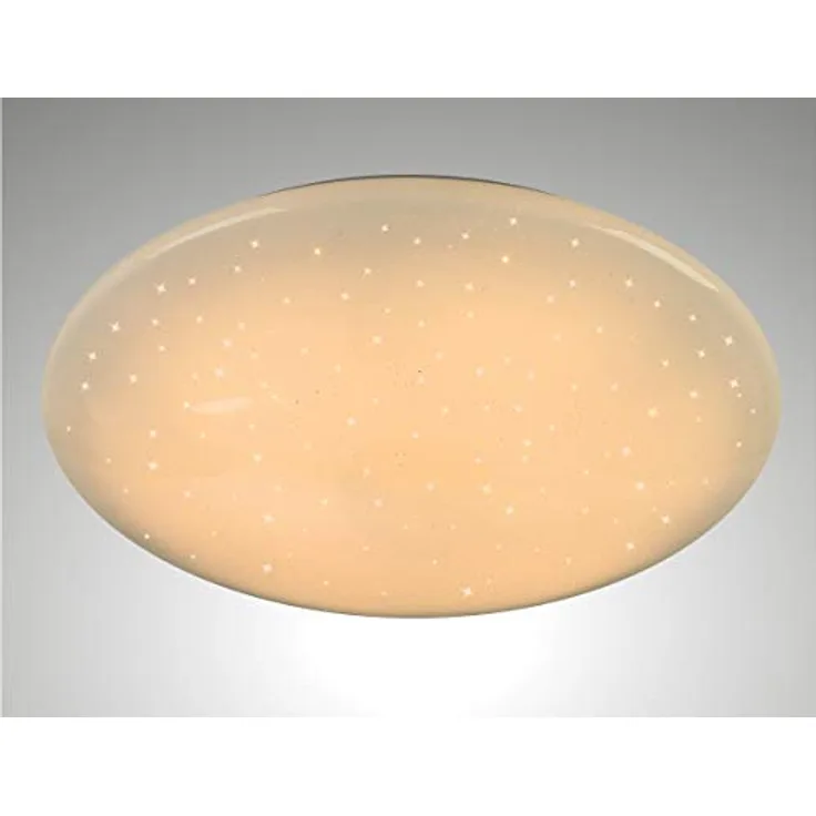 Trango 3180 Modern LED Deckenleuchte *ROSIE* Acryl Lampenschirm mit Kristalleffekt, 12 Watt Modul 3000K warmweiß, 290mm Durchmesser, weiß