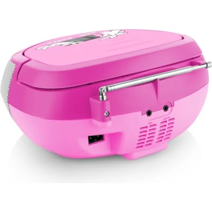 GoGEN Bob und Bobek Kompaktanlage, rosa, mit FM-Tuner, Bluetooth, USB- und AUX-Eingang, Karaoke-Funktion, inkl. Mikrofon – Bild 4