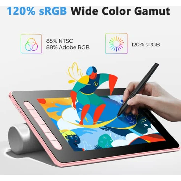 XP-Pen Artist 10 2. Generation Grafiktablett 10,1 Zoll Pen Display mit X3 Smart-Chip Stylus, 120 % sRGB Farbraum, 6 Schnelltasten (Grün) – Bild 2