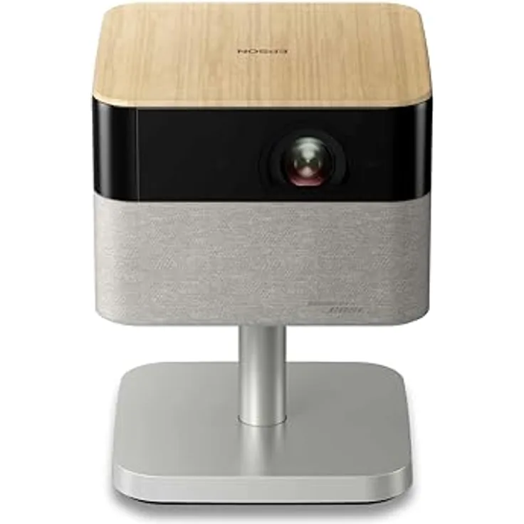 Epson Lifestudio Flex EF-72 Eiche, tragbarer Smart-Projektor mit 4K Pro-UHD, Sound by Bose, Google TV, verstellbarem Stand, innen und außen einsetzbar, 5 Jahre Geräteschutz