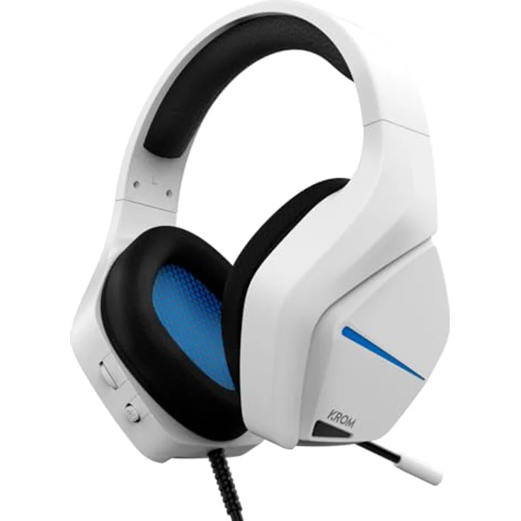 Krom Kopa Move, Kabelgebundenes Gaming Headset mit 50 mm Lautsprechern und omnidirektionalem Mikrofon, Weiss – Bild 2