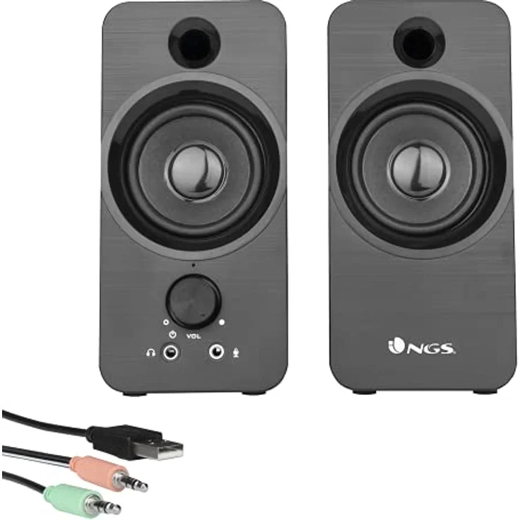NGS SB 350, 2.0 PC-Lautsprecher mit 2x6 Watt RMS, Schwarz – Bild 4