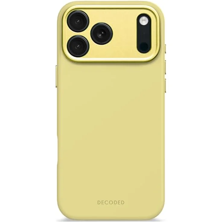 Decoded Silikonhülle für iPhone 17 Pro Max, Premium Soft-Touch, Antibakterielle Beschichtung, MagSafe Kompatibel, Fallschutz, Kratzfest, Gelb – Bild 1