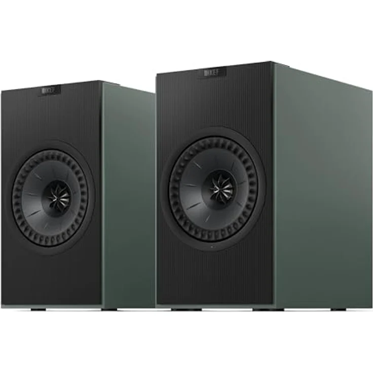 KEF Coda W Kabellose HiFi-Regallautsprecher, Moss Green | Bluetooth 5.4 aptX Lossless, 200 Watt, integrierter Phono-Vorverstärker, HDMI- und USB-C-Anschluss, modernes Design – Bild 1