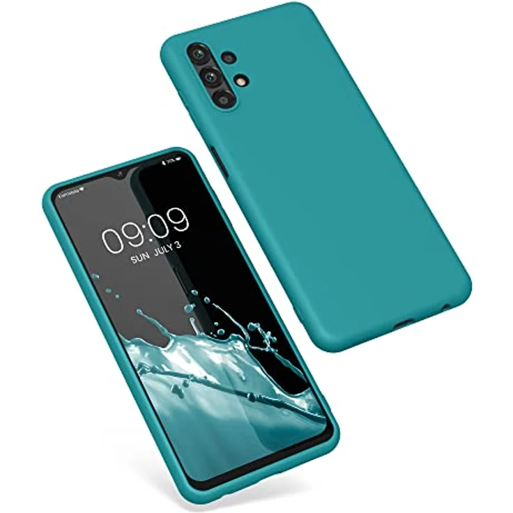kwmobile Hülle für Samsung Galaxy A13 4G, weiches TPU Silikon Case in Petrol matt, geeignet für kabelloses Laden – Bild 5