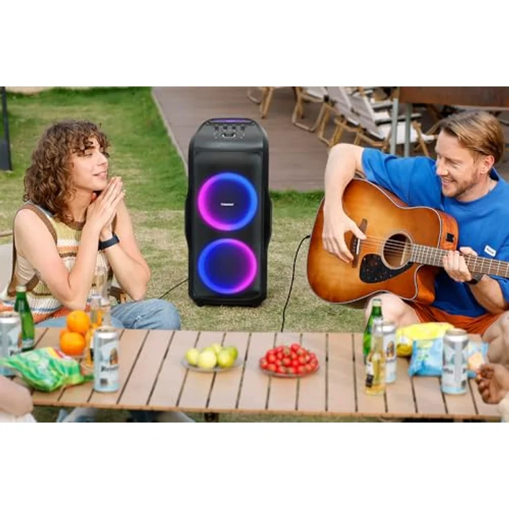 Tronsmart Halo 300, tragbarer Party Lautsprecher mit 240W Leistung, 270° Sound, 20H Akkulaufzeit, Karaoke/Gitarreneingang, IPX4, schwarz – Bild 2