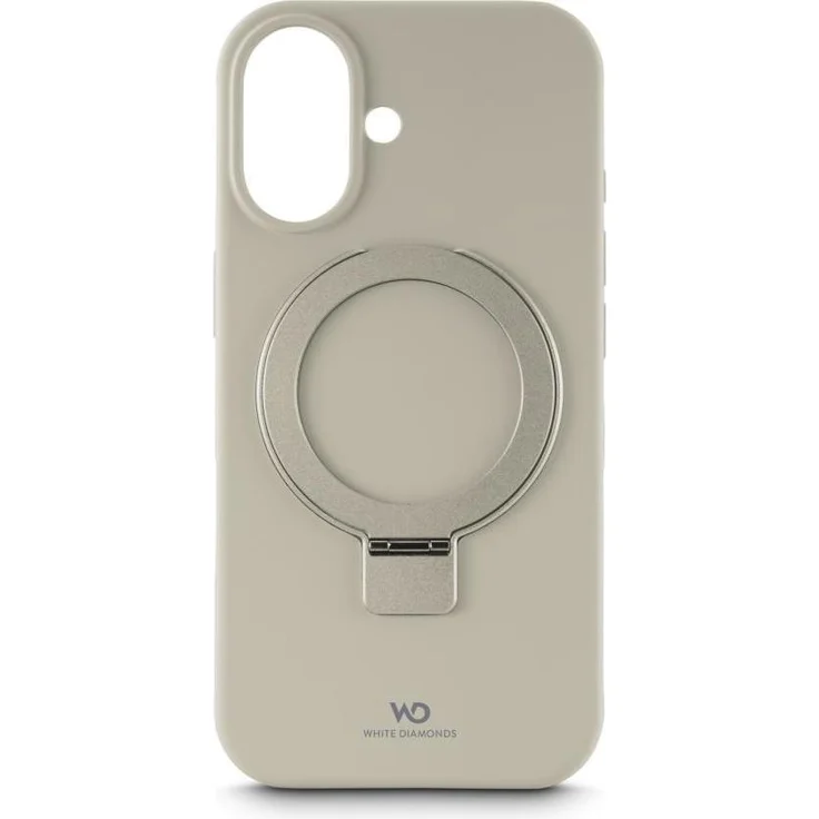 White Diamonds Mag Urban Stand Case für Apple iPhone 17, Silikon-Schutzhülle mit MagSafe, beige, rutschfester Griff und Ständerfunktion – Bild 1