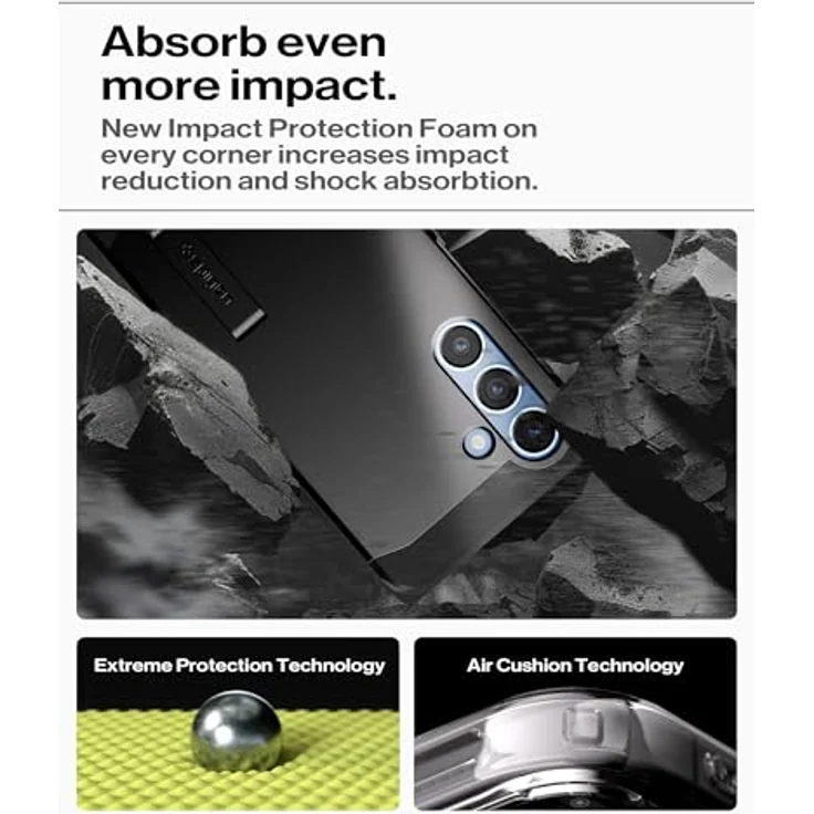 Spigen Tough Armor (AI) MagFit Hülle für Samsung Galaxy S25, Kompatibel mit MagSafe -Schwarz, Doppelschichtige Schutzhülle mit integriertem Kickstand – Bild 5