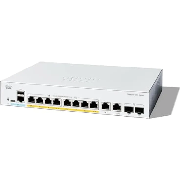 Cisco Catalyst 1300-8FP-2G-Managed-Switch, 8-Port-GE, vollständiges PoE, 2 x 1-GE-Kombi, eingeschränkter Lebenszeitschutz (C1300-8FP-2G)