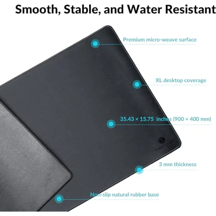 Keychron Key Desk Mat XXL bk DM-1, Mausmatte in Schwarz für optimale Gaming- und Büro-Arbeit – Bild 2