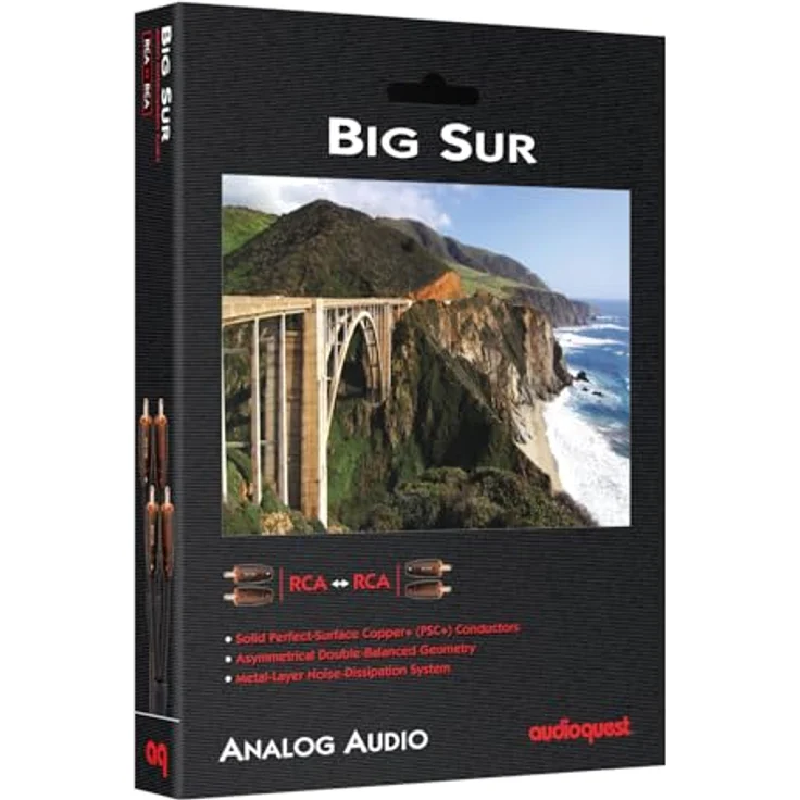 AudioQuest Big Sur Audiokabel, 2 x RCA auf 2 x RCA, Schwarz, Kupfer, 1 m – Bild 2