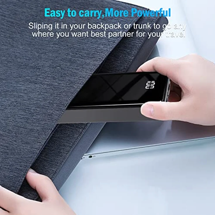 22.5W Power Bank 24000mAh mit Taschenlampe LED Display Schnellladefunktion Externer Akku Typ C Ausgänge,Powerbank USB C Output Tragbares Ladegerät mit Taschenlampe LED Display Akku für iPhone iPad… – Bild 2