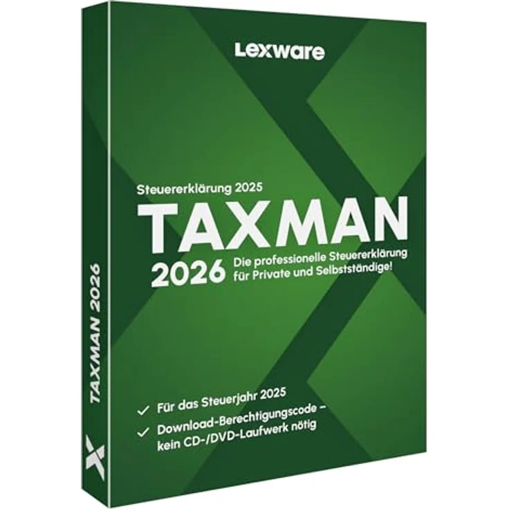 Haufe-Lexware TAXMAN 2026 Minibox, Steuererklärungs-Software für Arbeitnehmer, Rentner, Familien, Studenten und im Ausland Beschäftigte, für Windows 10/11, Einzelplatzversion – Bild 1